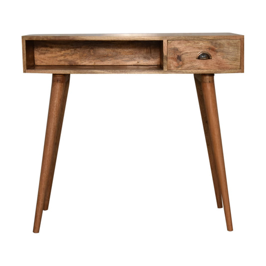 Schreibtisch aus Massivholz mit offenem Schlitz