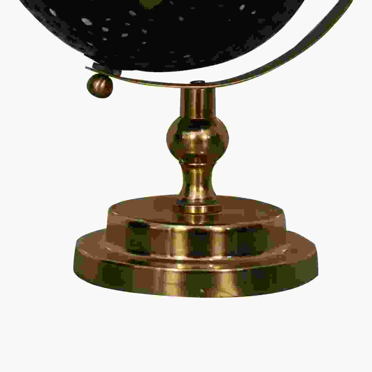 Schwarzer Globus mit goldenem Rahmen