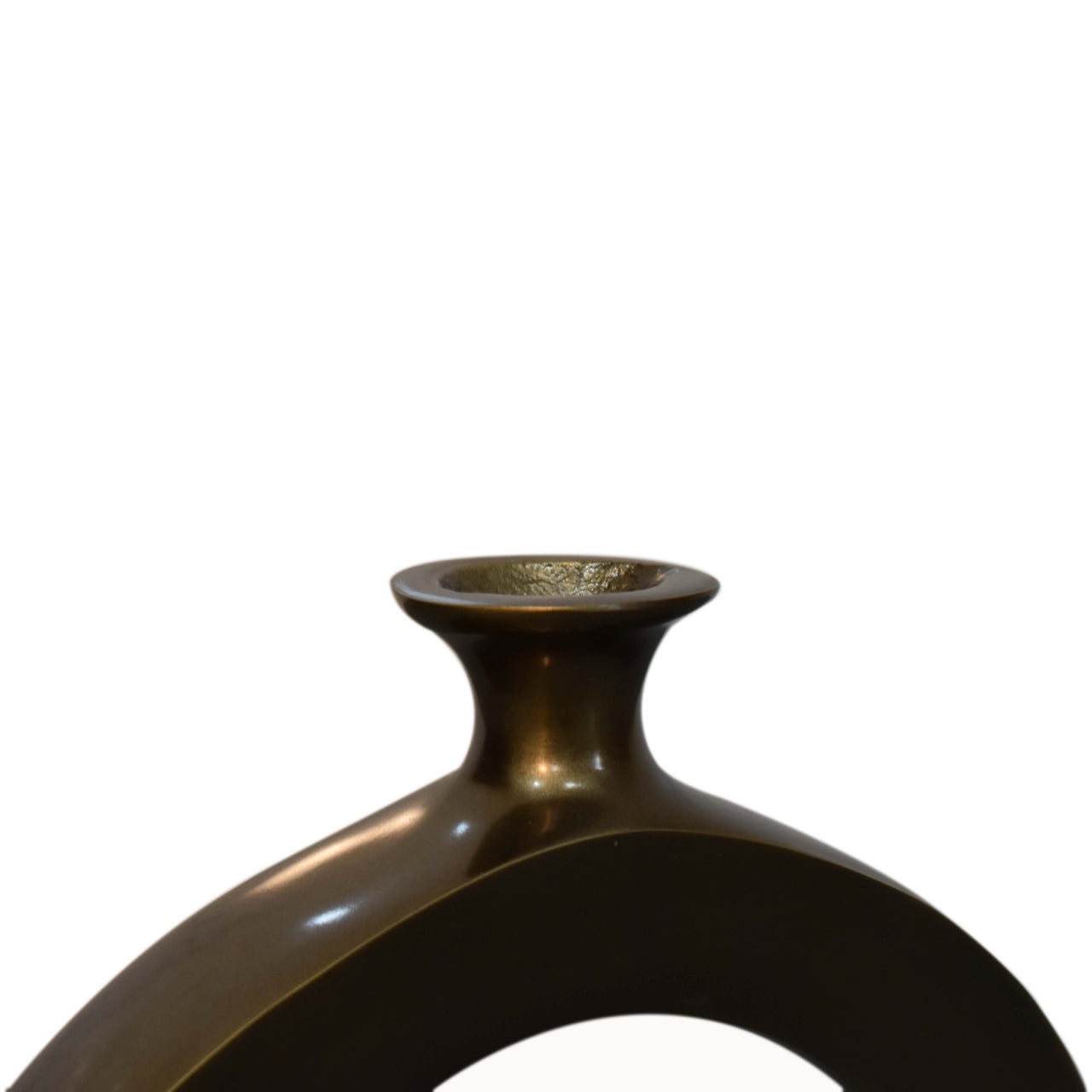 Runde Vase aus Nickel-Antik
