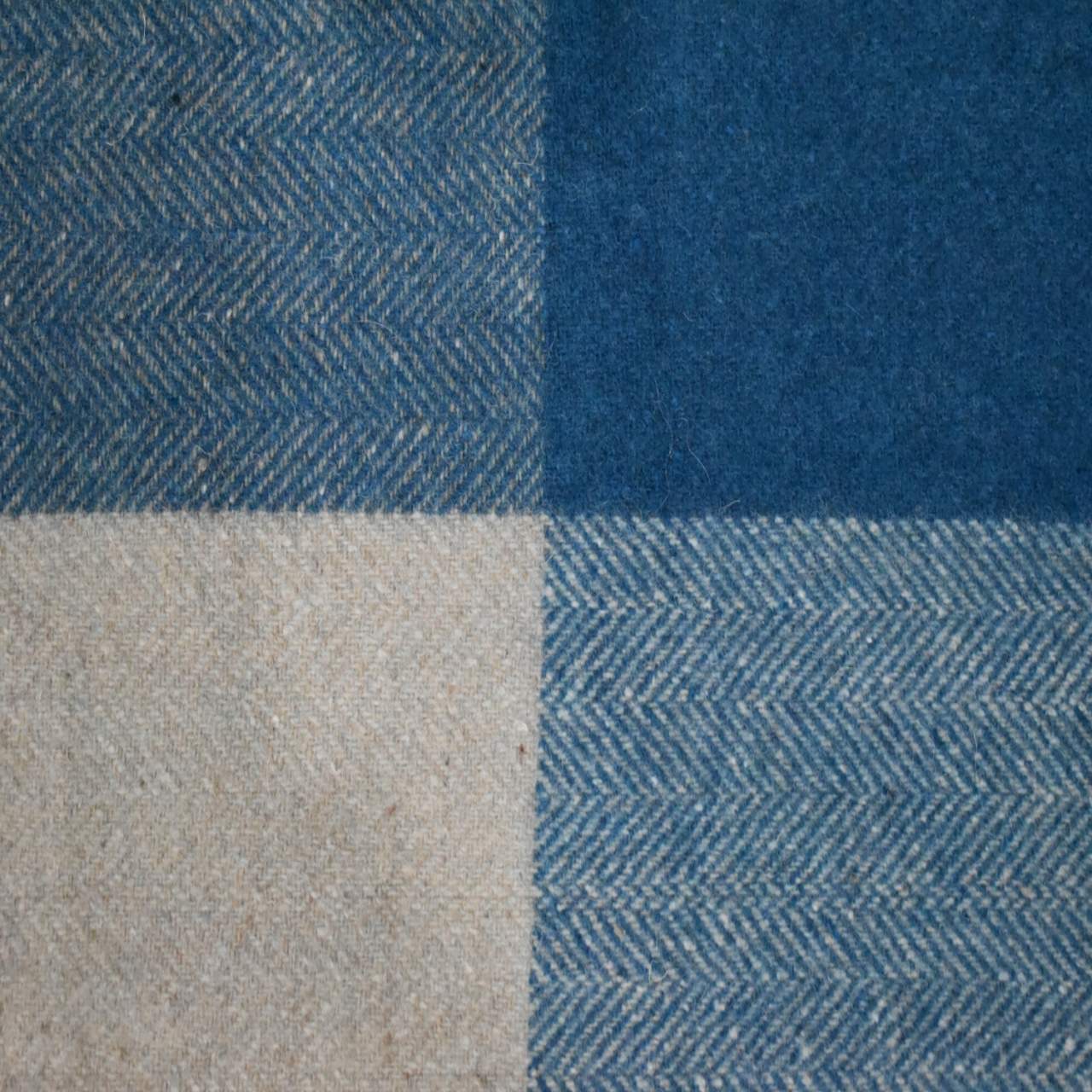 Selin blauer Wollüberwurf (130 x 170 cm)