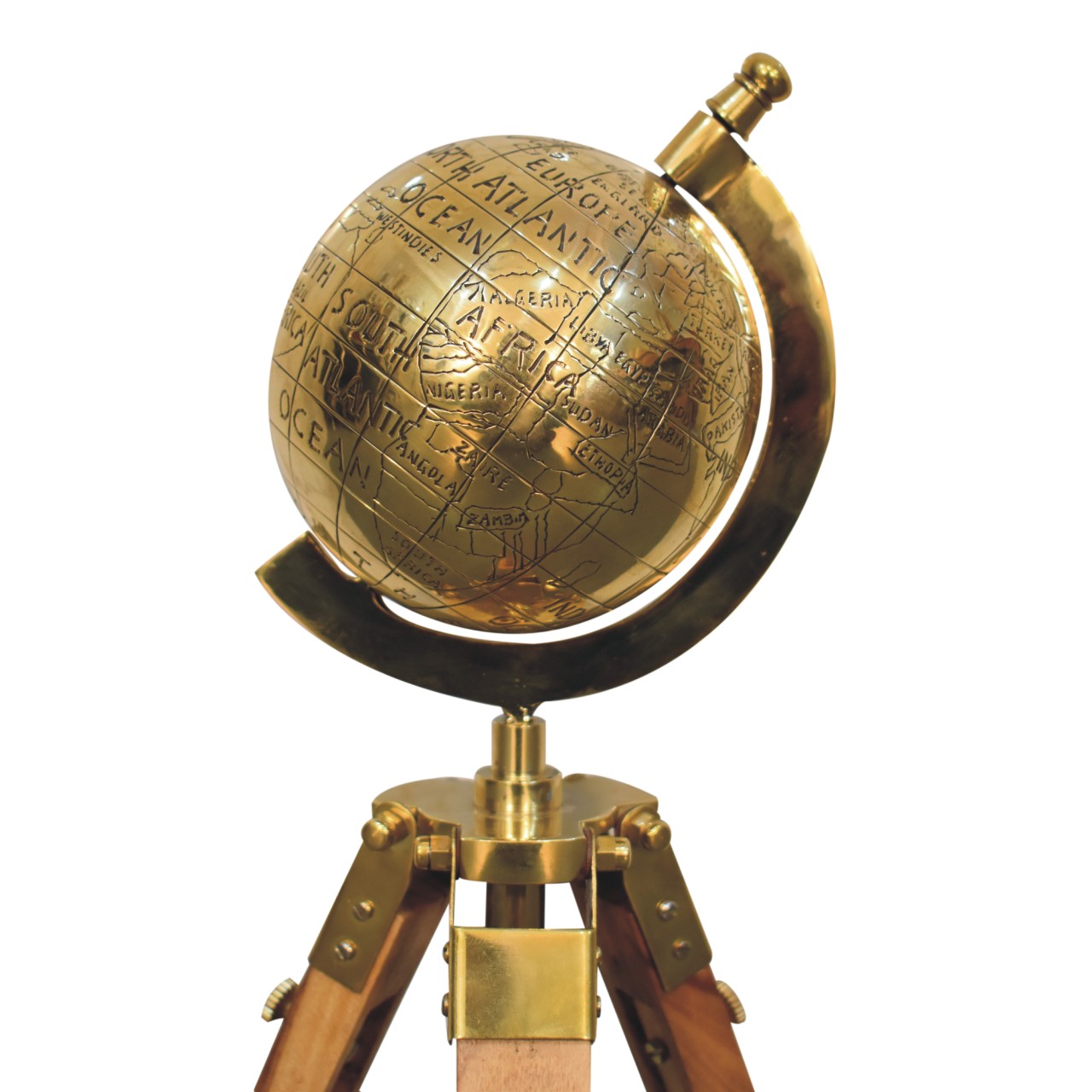 Antiker Dreibein-Globus aus Messing