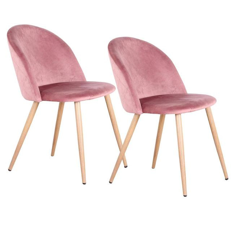 a Set of 2 Dining Chairs with Soft Velvet and Metal Feet for Kitchen Dining Room Living Room Lounge (Pink/Green/Blue)