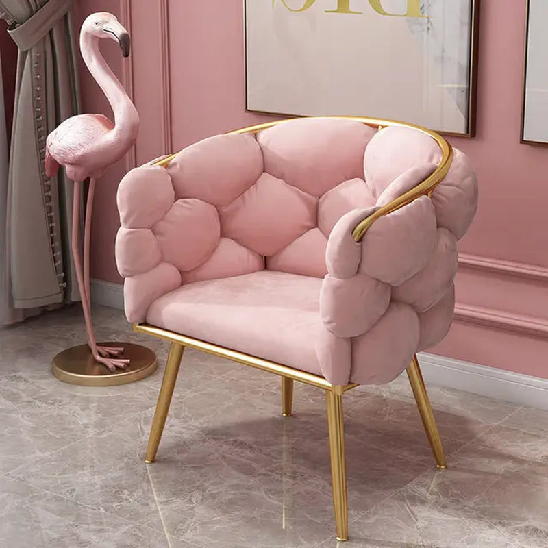Light Luxury Fluffy Sofa Creative Design Velvet Armchair Nordic Leisure Furniture Waiting Chair Comfortable Back Dressing Seats