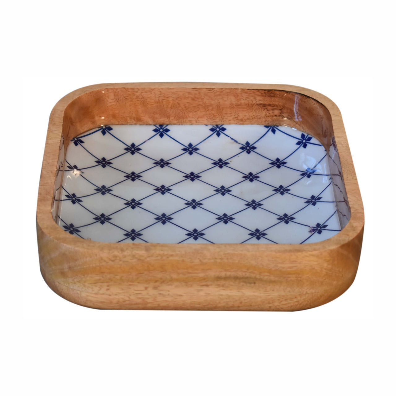 Blue and White Square Bowl Set of 2