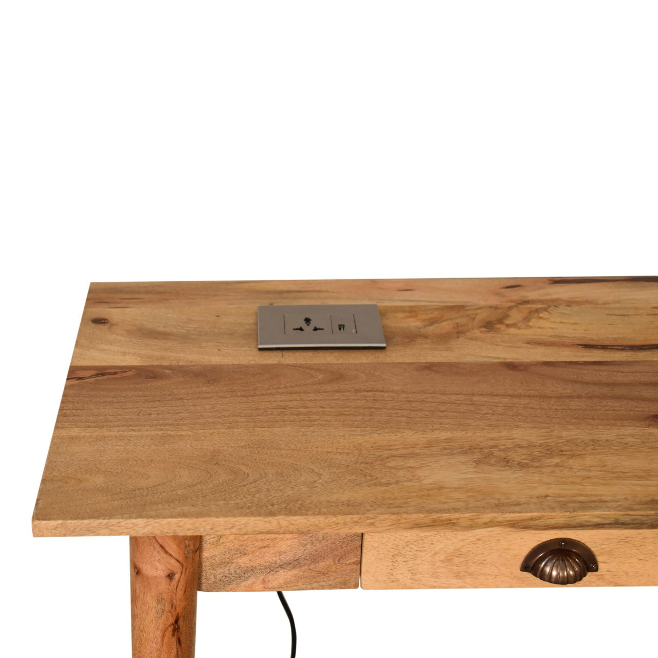 Schreibtisch im nordischen Stil mit 2 Schubladen und Kabelzugang