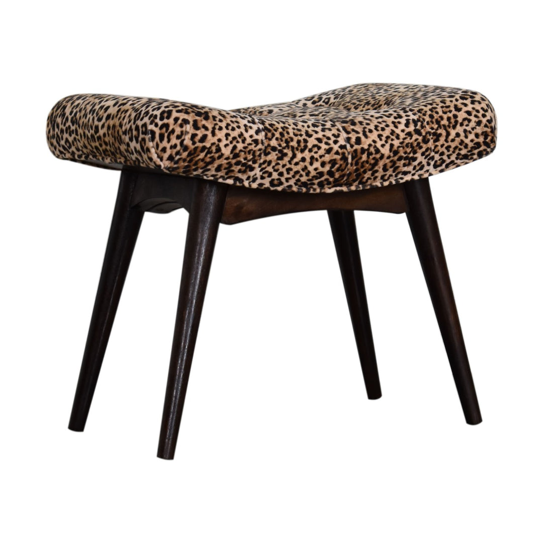 Leopard Print Curved Bench