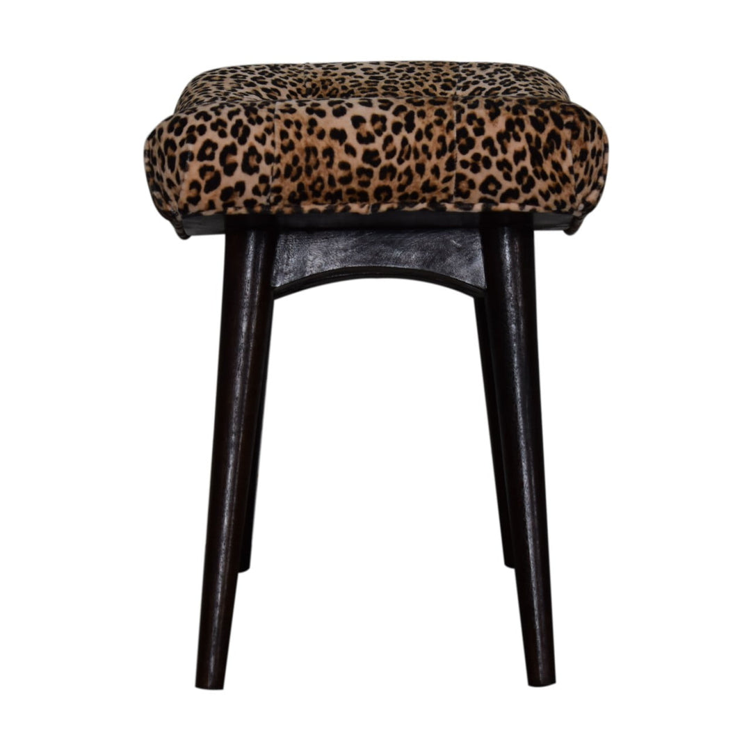 Leopard Print Curved Bench