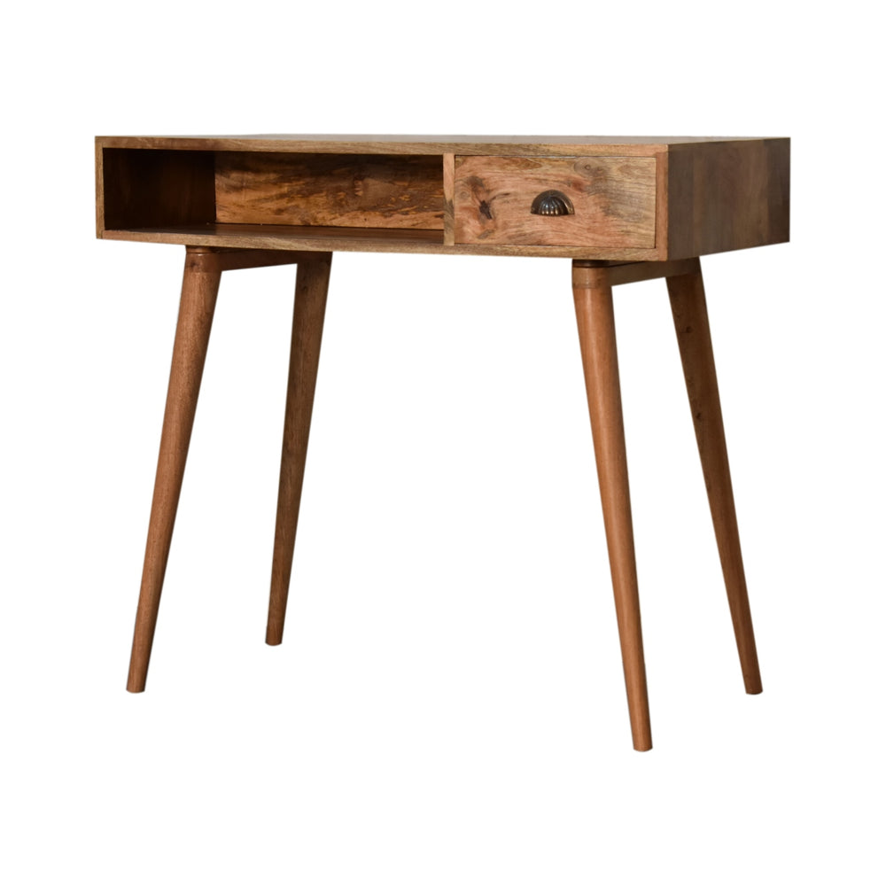 Solid Wood Writing Desk with Open Slot and Cable Access