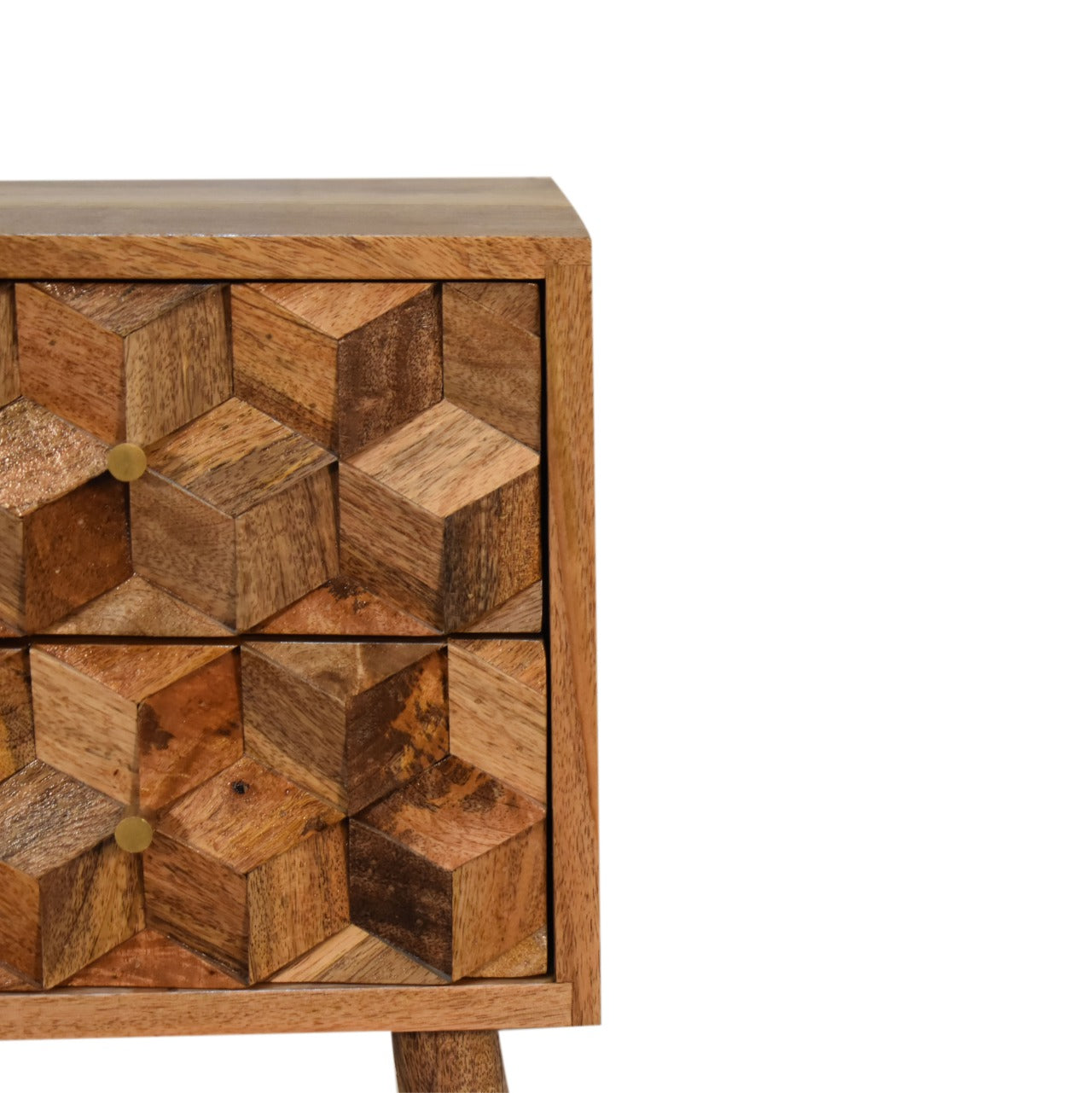 Chevet 2 tiroirs sculpté mini cube