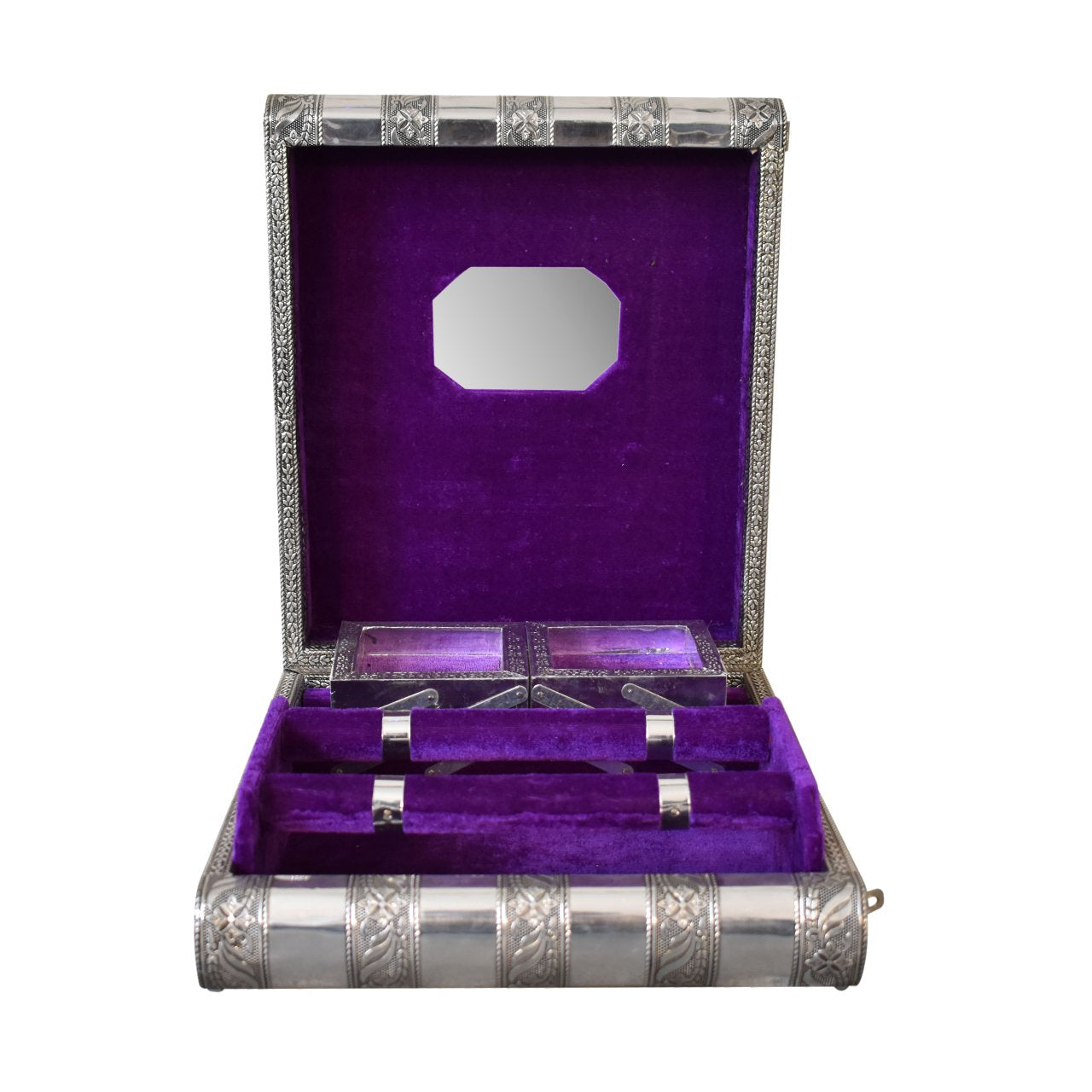 Boîte à bijoux double violette