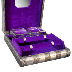 Boîte à bijoux double violette