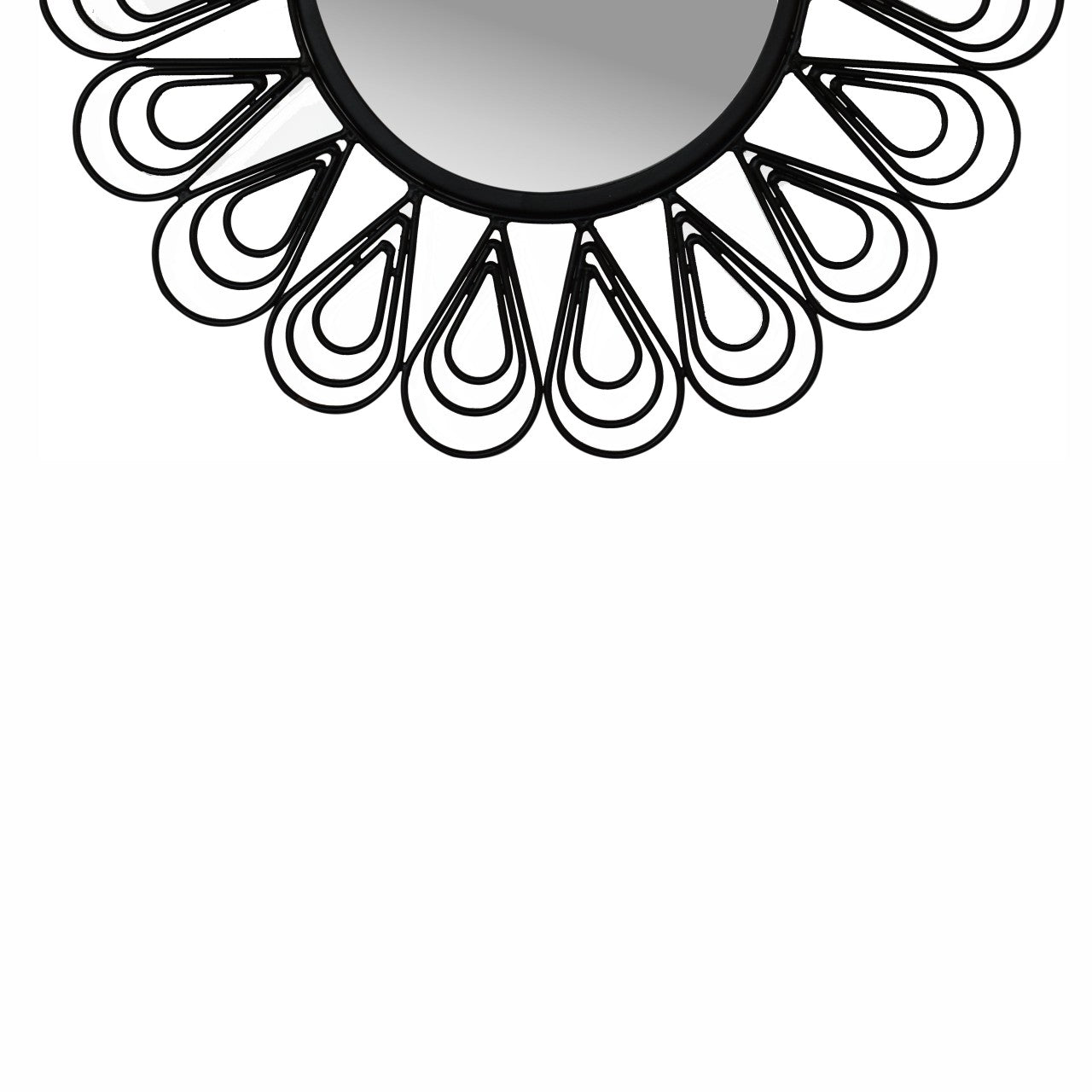 Miroir à fleurs filaire avec revêtement noir