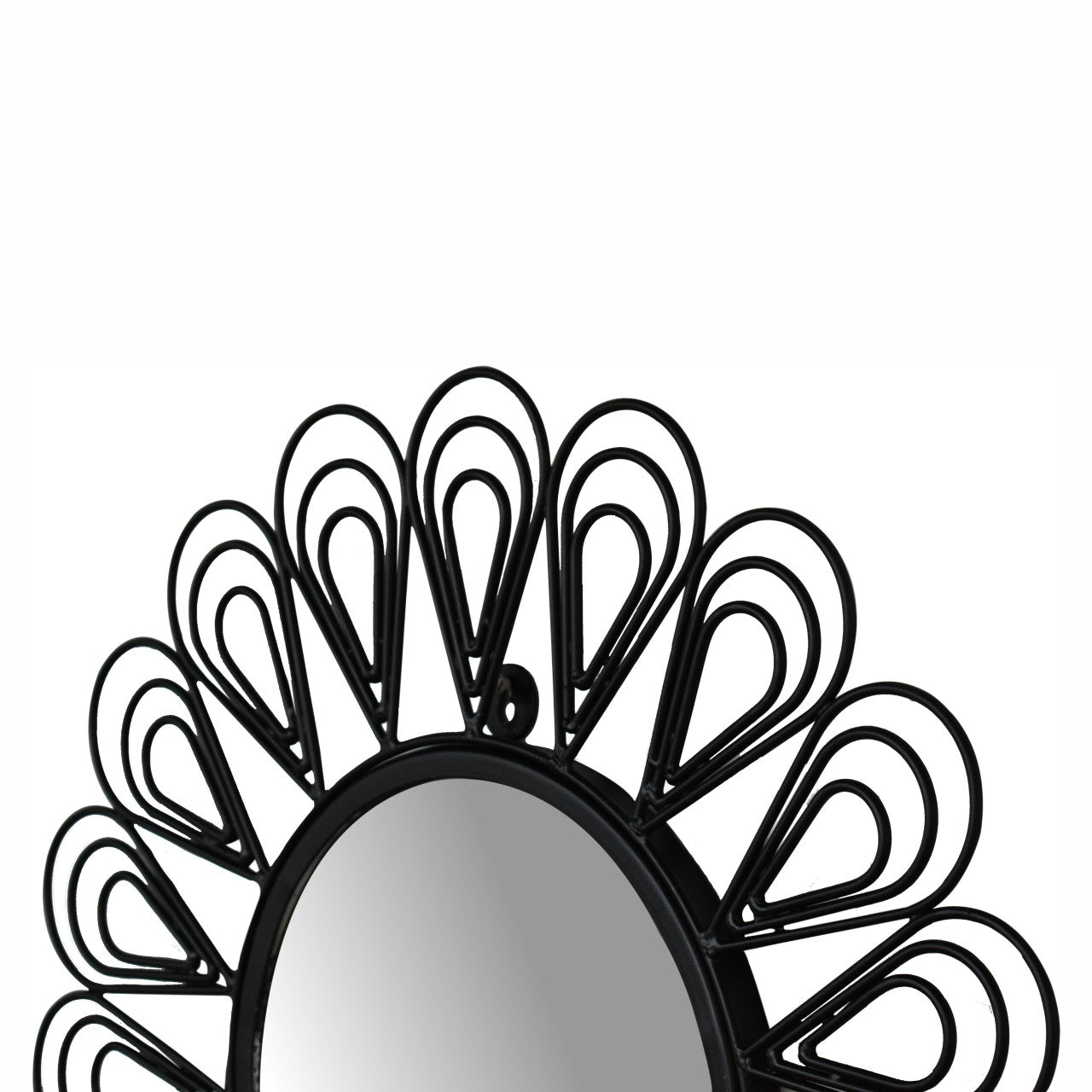 Miroir à fleurs filaire avec revêtement noir