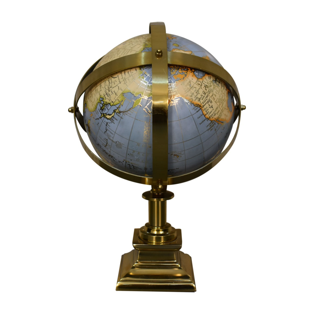 Globe gris avec cadre doré