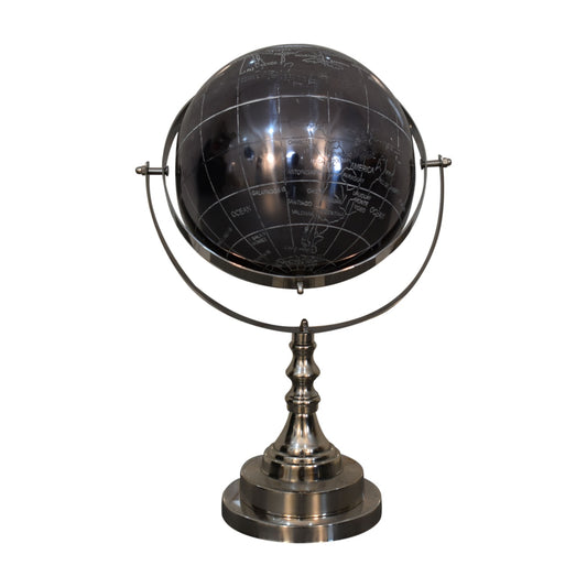 Globe noir avec cadre chromé