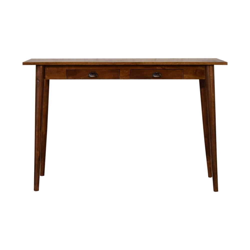 Chestnut Nordic Style Writing Desk with 2 Drawers