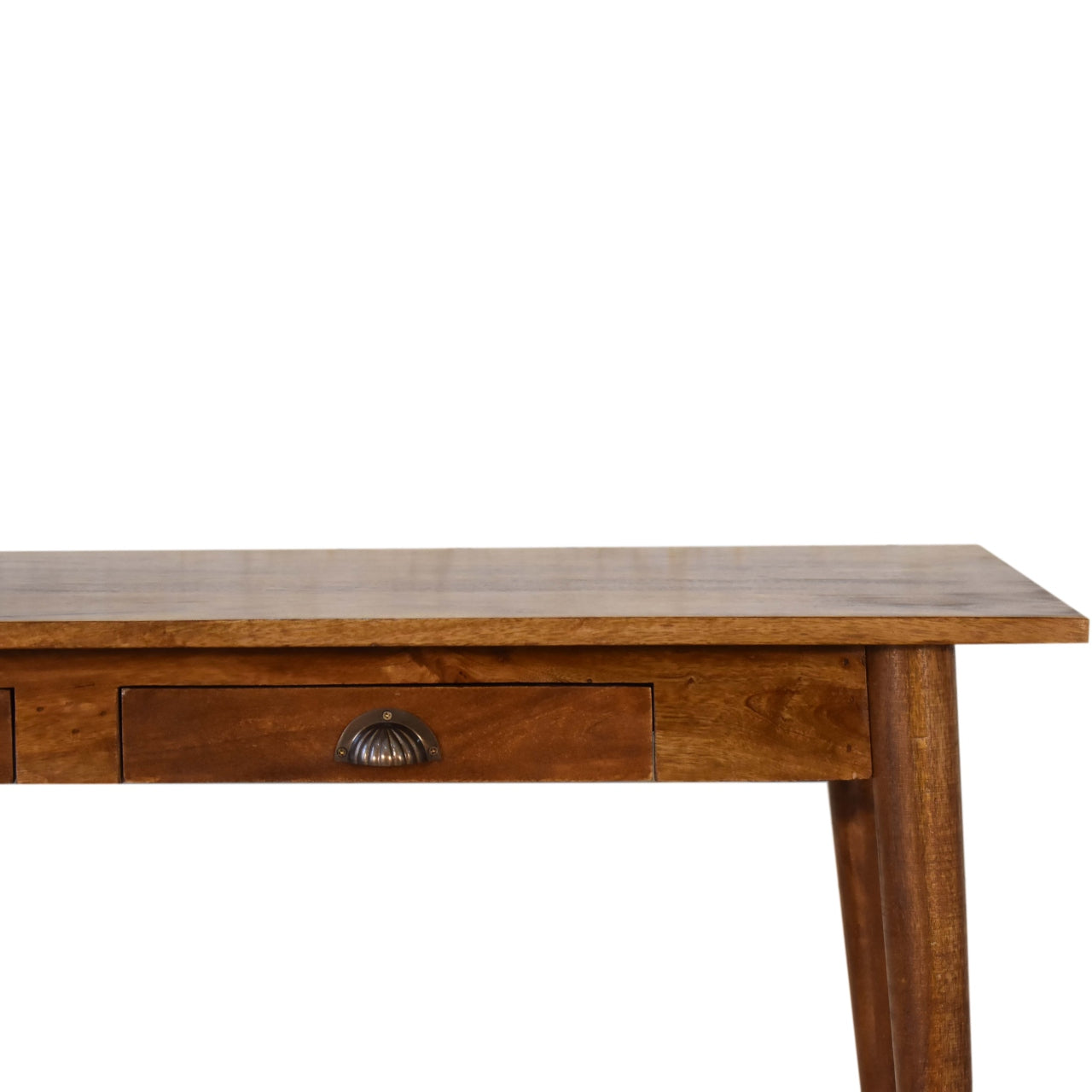 Schreibtisch im nordischen Stil aus Kastanienholz mit 2 Schubladen