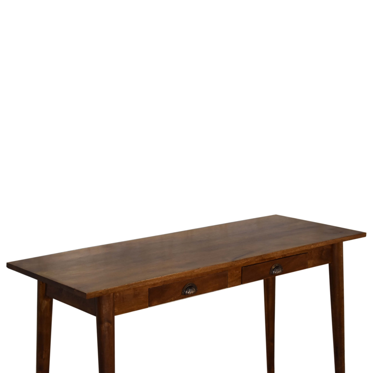 Schreibtisch im nordischen Stil aus Kastanienholz mit 2 Schubladen
