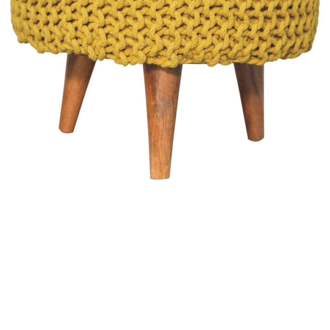 Keeva Mustard Round Footstool