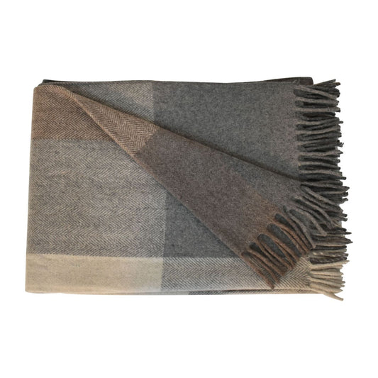 Plaid en laine gris Selin (taille Queen 150 x 180 cm)