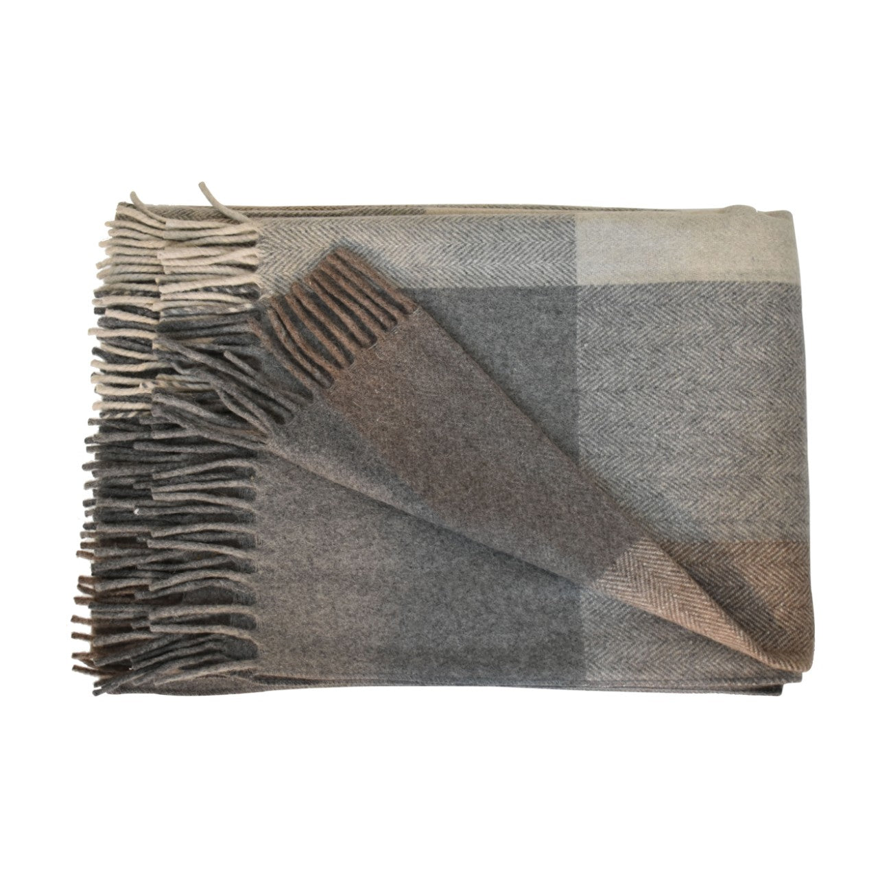 Plaid en laine gris Selin (taille Queen 150 x 180 cm)