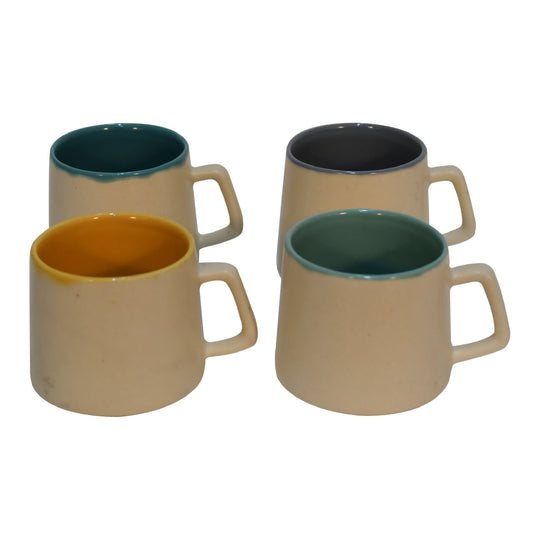 Cream & Multi Mug Set of 4