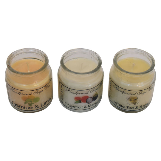 Hourglass Candle Set of 3 (White Tea & Sage, Grapefruit & Mangosteen, Jasmine & Lime)