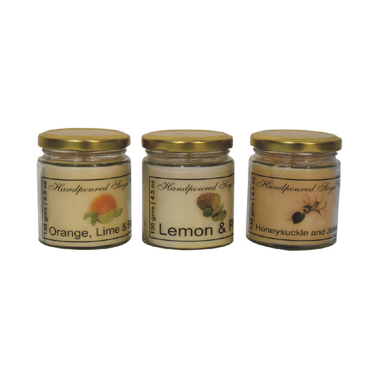 Candle Gift Set of 3 (Orange, Lime & Basil, Lemon & Pine, Honeysuckle & Jasmine)