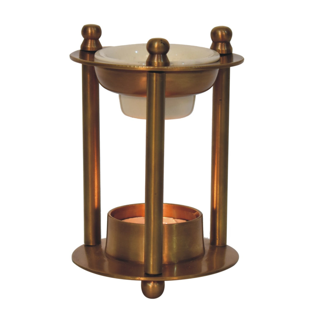 Brass Antique Oil Burner Set (Jasmine, Cinnamon, Citronella)