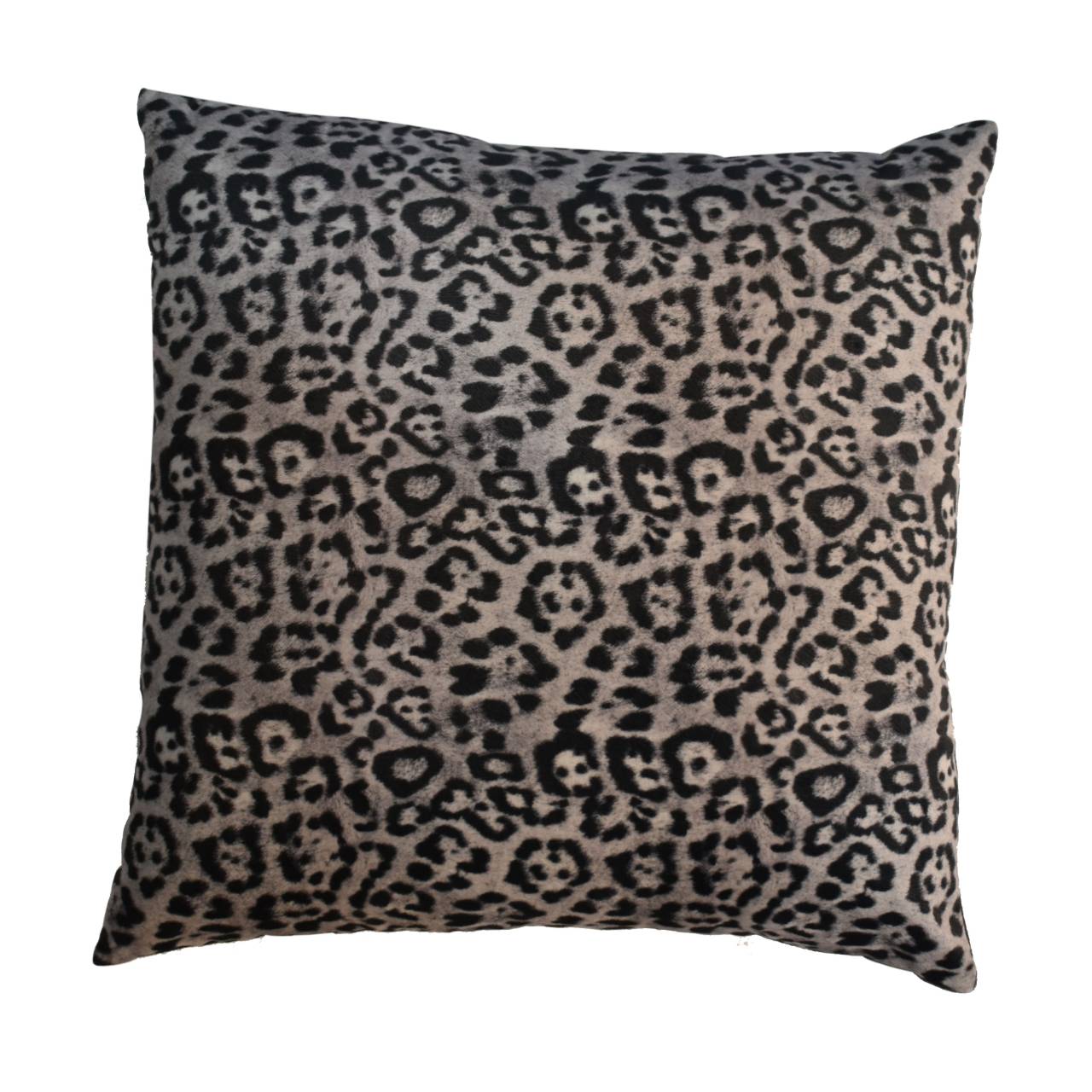 Quinn Cushion Set of 2 - White Leopard & Grey Velvet