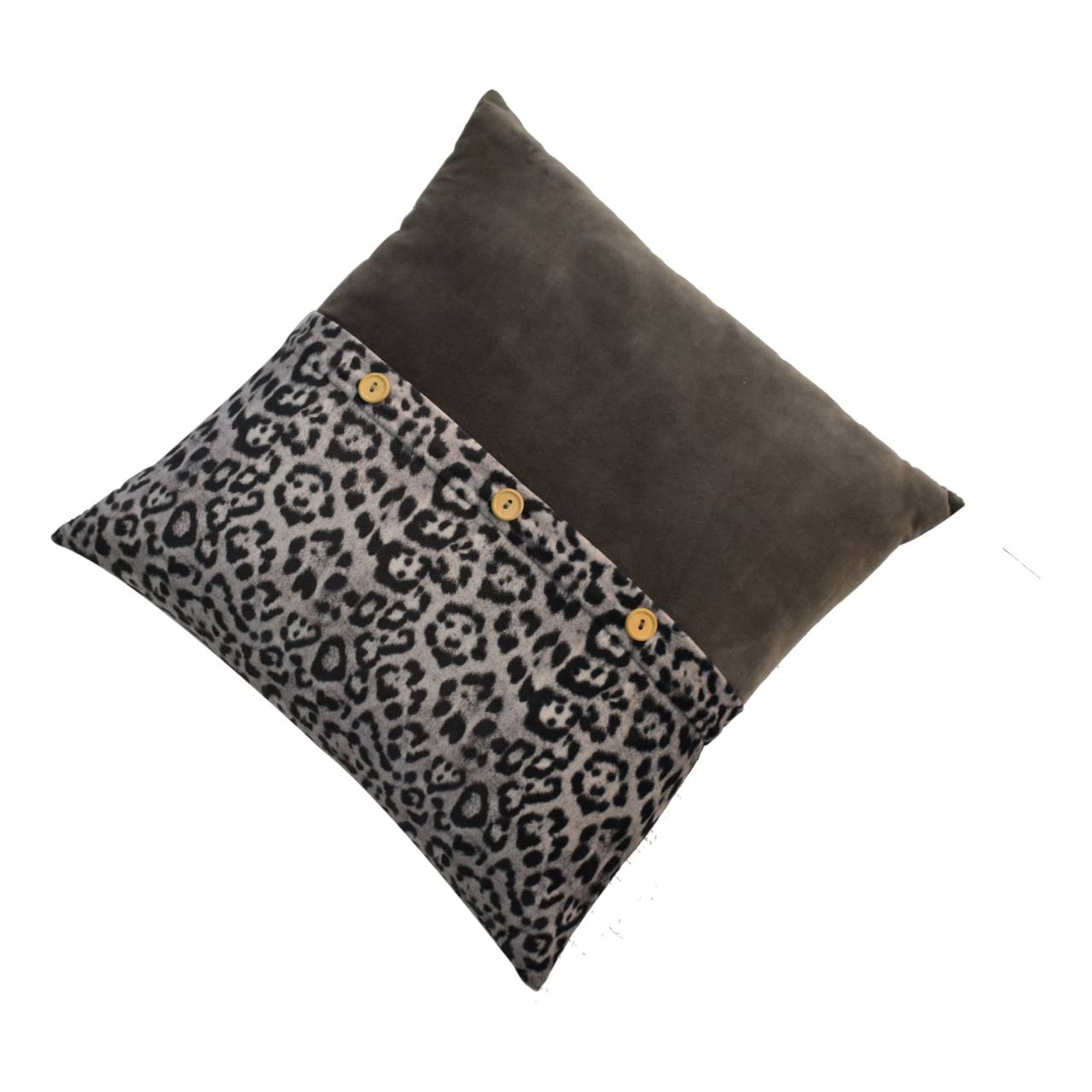 Quinn Kissen-Set mit 2 Kissen – weißer Leopard und grauer Samt