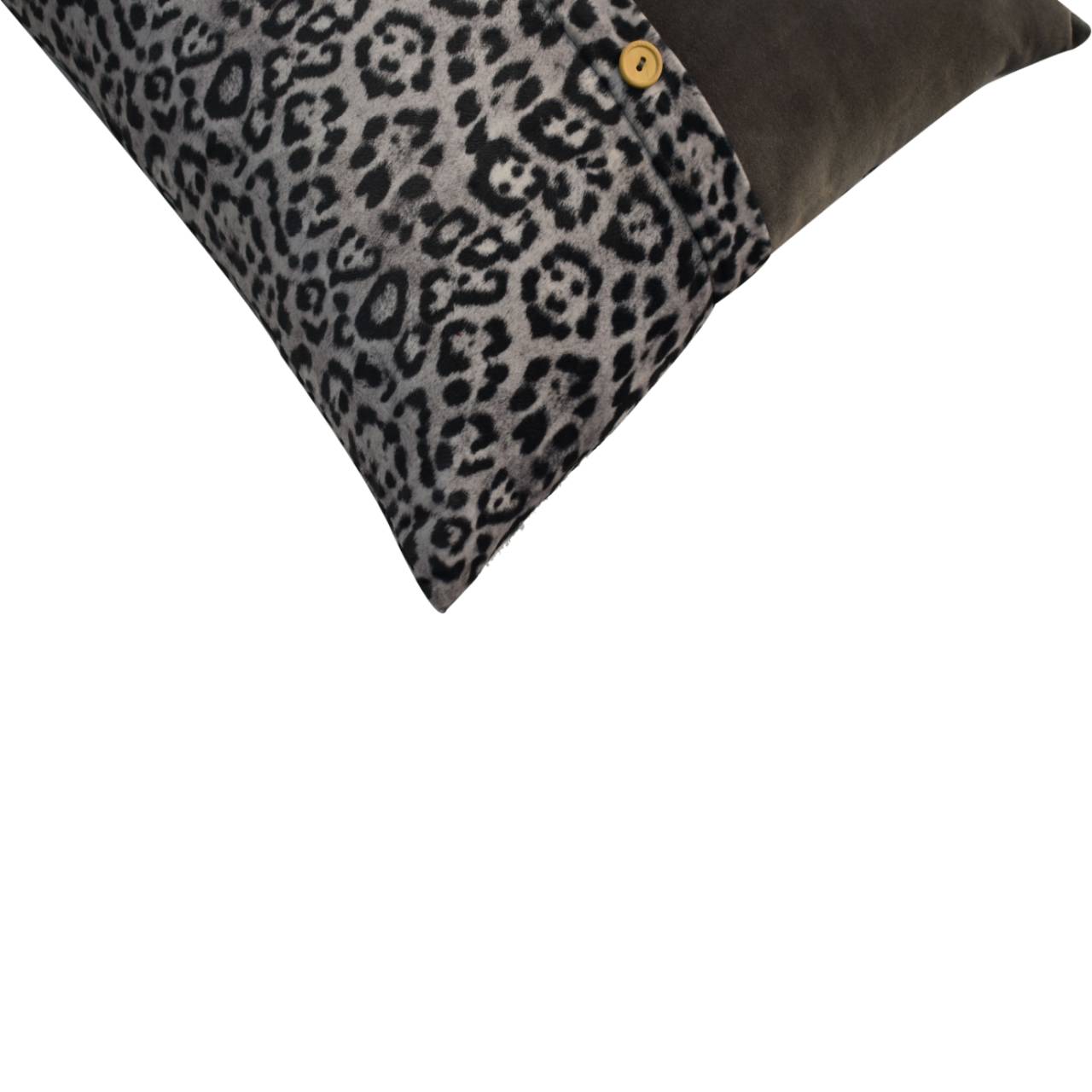 Quinn Cushion Set of 2 - White Leopard & Grey Velvet