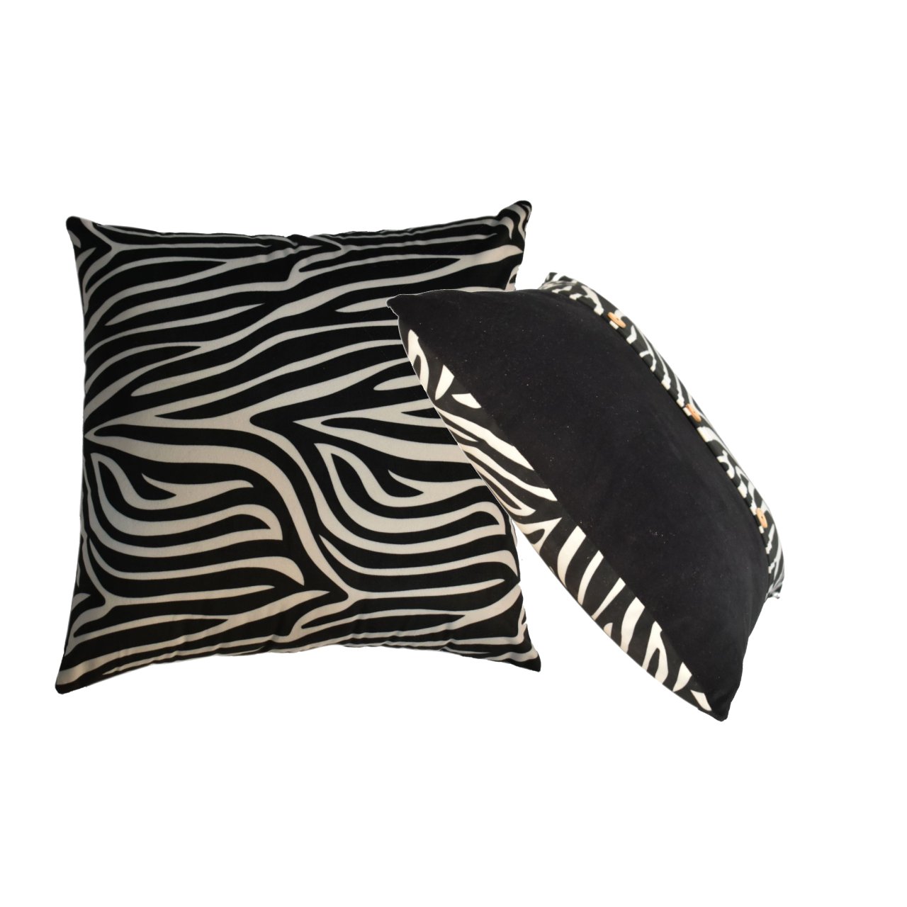 Quinn Cushion Set of 2 - White Tiger & Black Velvet