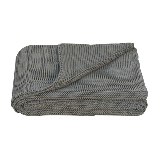 Double Bed Size Olive Green Knitted Throw