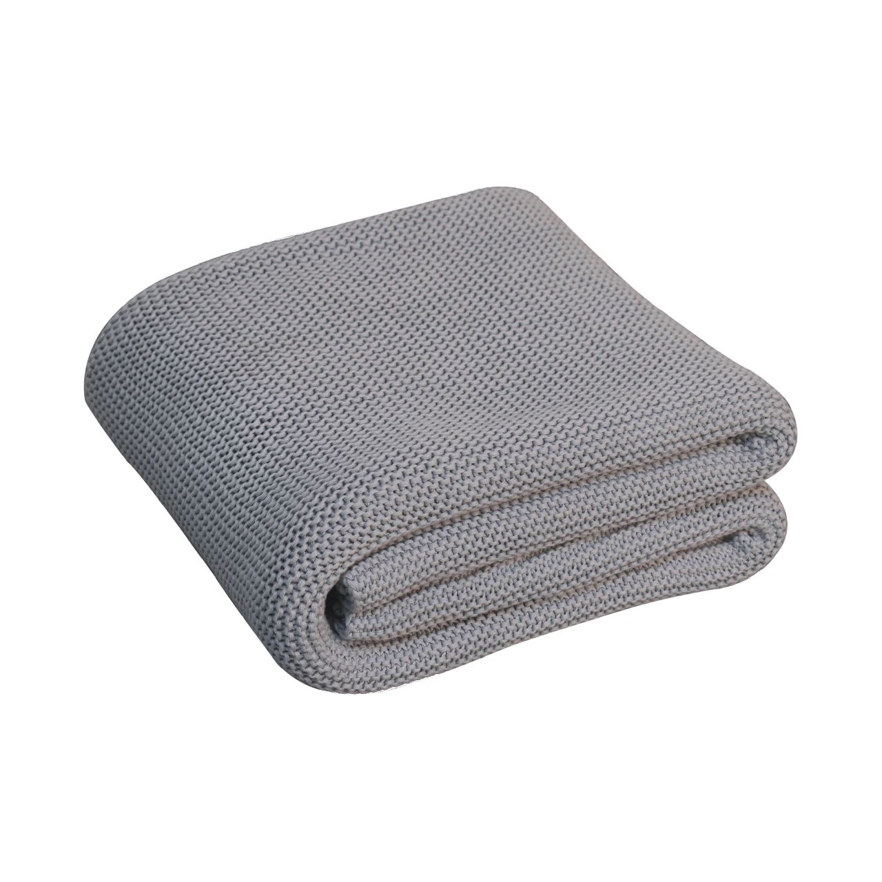 Grey Knitted Throw - Double Bed Size