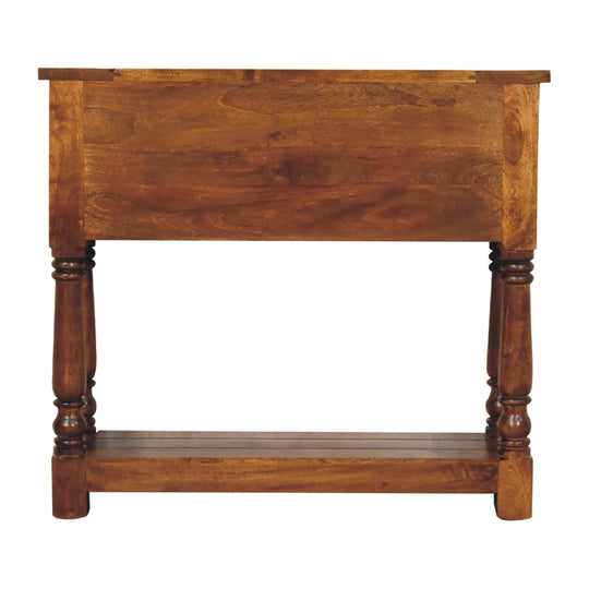 Chestnut 4 Drawer Console Table