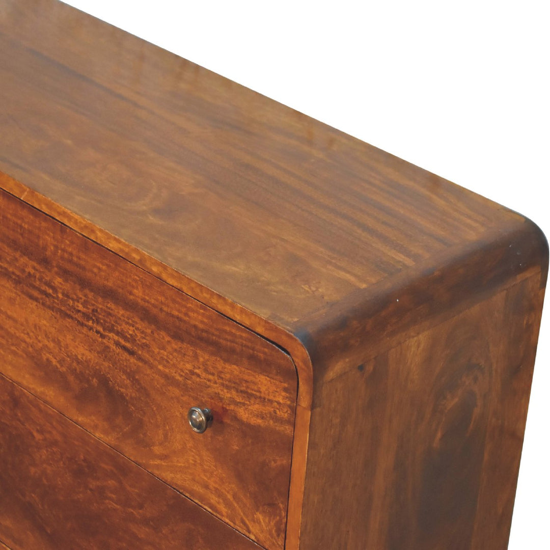 Large Curved Chestnut Chest