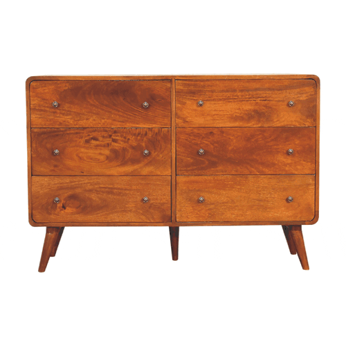 Large Curved Chestnut Chest
