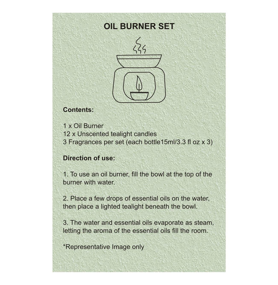 Nickle Oil Burner Set (Ylang-Ylang, White Lotus, Lavender)