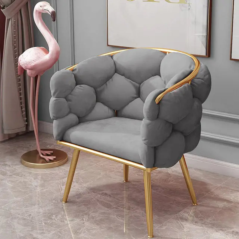 Light Luxury Fluffy Sofa Creative Design Velvet Armchair Nordic Leisure Furniture Waiting Chair Comfortable Back Dressing Seats