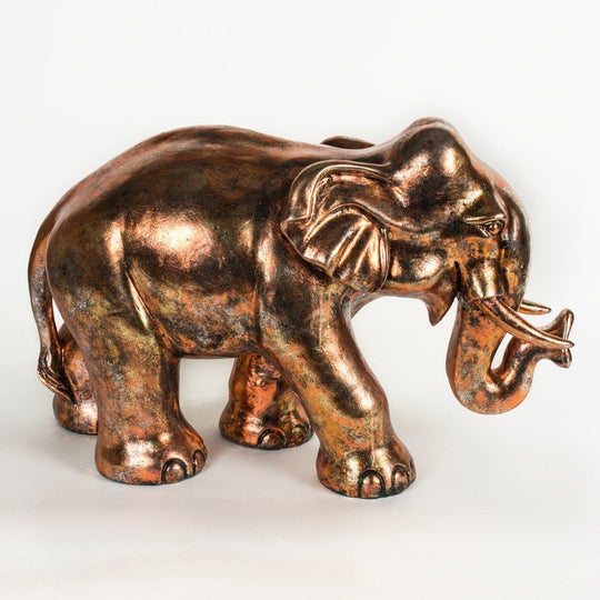 Small Copper Brushed Elephant Figurine